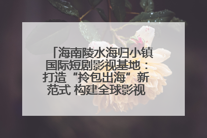海南陵水海归小镇国际短剧影视基地：打造“拎包出海”新范式 构建全球影视产业“新热土”
