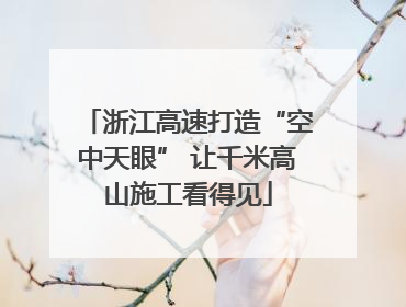 浙江高速打造“空中天眼” 让千米高山施工看得见