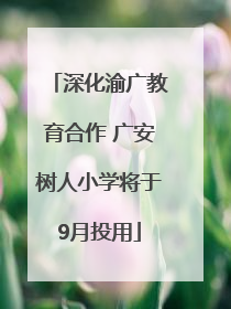 深化渝广教育合作 广安树人小学将于9月投用