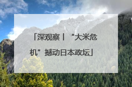 深观察丨“大米危机”撼动日本政坛