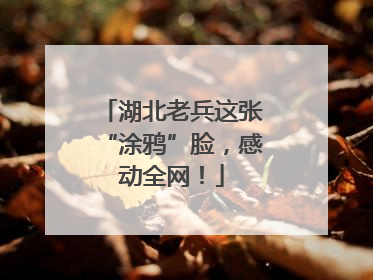 湖北老兵这张“涂鸦”脸，感动全网！