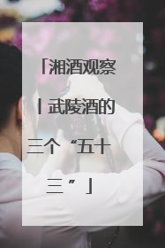 湘酒观察丨武陵酒的三个“五十三 ”