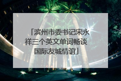 滨州市委书记宋永祥三个英文单词畅谈国际友城情谊