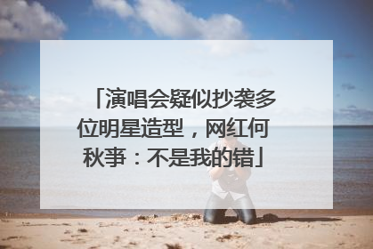 演唱会疑似抄袭多位明星造型，网红何秋亊：不是我的错