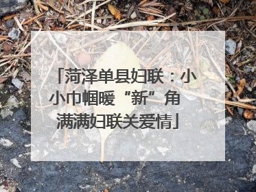 菏泽单县妇联：小小巾帼暖“新”角 满满妇联关爱情