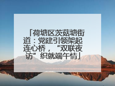 荷塘区茨菇塘街道：党建引领架起连心桥，“双联夜访”织就端午情