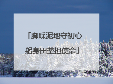 脚踩泥地守初心 躬身田垄担使命