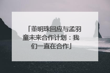 董明珠回应与孟羽童未来合作计划：我们一直在合作