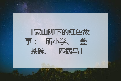 蒙山脚下的红色故事：一所小学、一盏茶碗、一匹病马