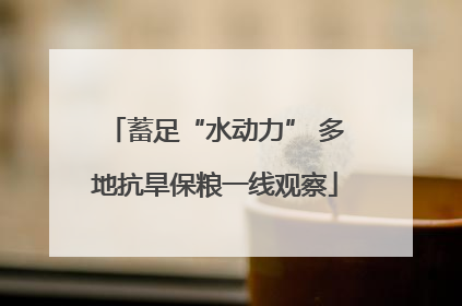 蓄足“水动力” 多地抗旱保粮一线观察