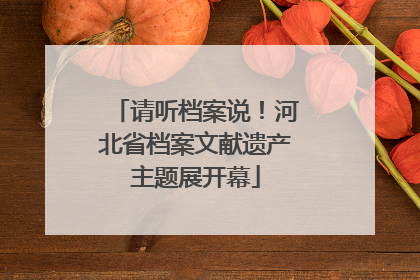请听档案说！河北省档案文献遗产主题展开幕