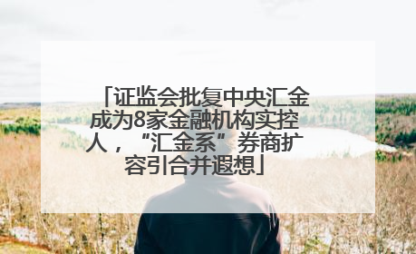 证监会批复中央汇金成为8家金融机构实控人，“汇金系”券商扩容引合并遐想