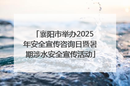 襄阳市举办2025年安全宣传咨询日暨暑期涉水安全宣传活动