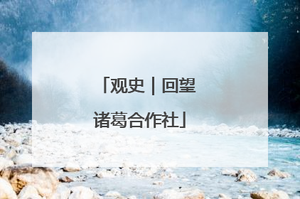 观史｜回望诸葛合作社