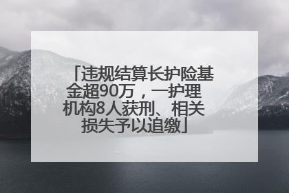 违规结算长护险基金超90万，一护理机构8人获刑、相关损失予以追缴