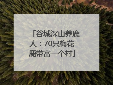 谷城深山养鹿人：70只梅花鹿带富一个村