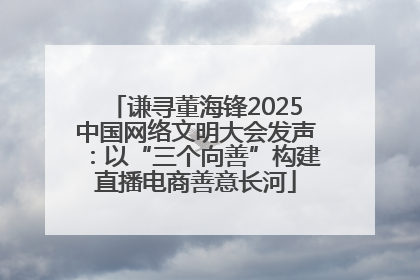 谦寻董海锋2025中国网络文明大会发声:以“三个向善”构建直播电商善意长河
