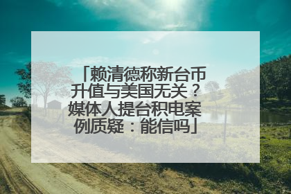 赖清德称新台币升值与美国无关？媒体人提台积电案例质疑：能信吗