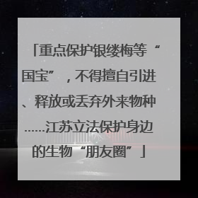 重点保护银缕梅等“国宝”，不得擅自引进、释放或丢弃外来物种……江苏立法保护身边的生物“朋友圈”