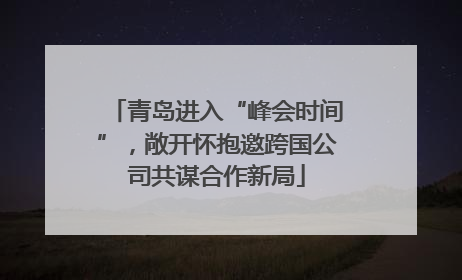 青岛进入“峰会时间”，敞开怀抱邀跨国公司共谋合作新局