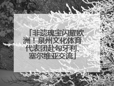 非遗瑰宝闪耀欧洲！泉州文化体育代表团赴匈牙利、塞尔维亚交流
