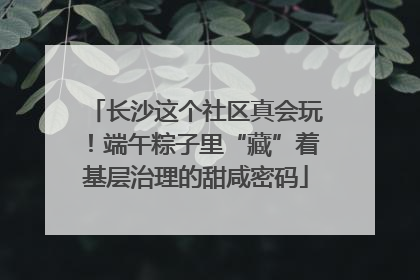 长沙这个社区真会玩！端午粽子里“藏”着基层治理的甜咸密码