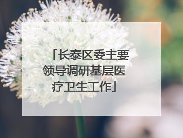 长泰区委主要领导调研基层医疗卫生工作