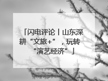 闪电评论丨山东深耕“文旅+”，玩转“演艺经济”