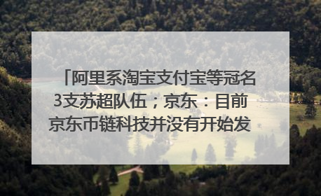 阿里系淘宝支付宝等冠名3支苏超队伍；京东：目前京东币链科技并没有开始发行稳定币｜早资道
