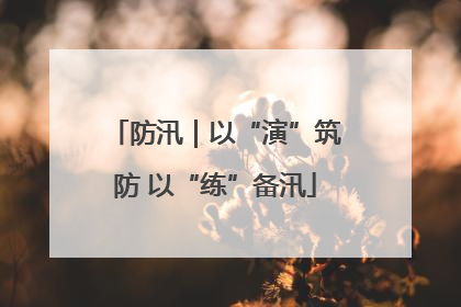 防汛｜以“演”筑防 以“练”备汛