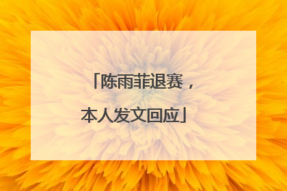 陈雨菲退赛，本人发文回应