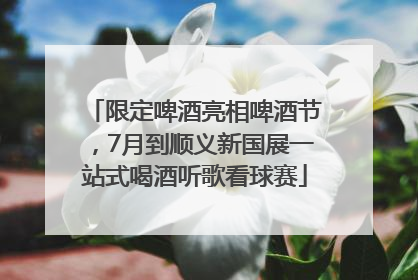 限定啤酒亮相啤酒节，7月到顺义新国展一站式喝酒听歌看球赛