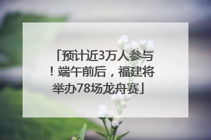 预计近3万人参与！端午前后，福建将举办78场龙舟赛