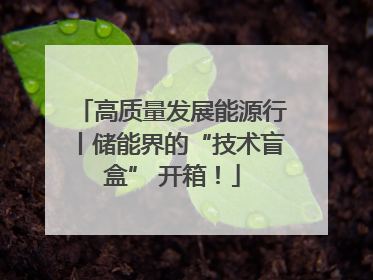 高质量发展能源行丨储能界的“技术盲盒” 开箱！