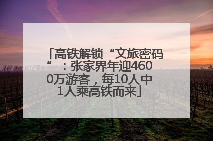 高铁解锁“文旅密码”：张家界年迎4600万游客，每10人中1人乘高铁而来