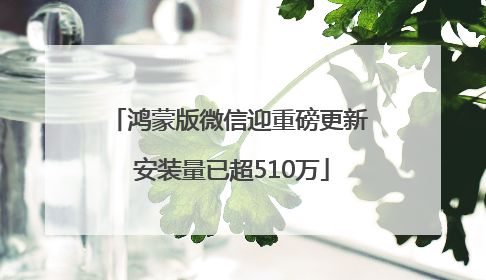 鸿蒙版微信迎重磅更新 安装量已超510万