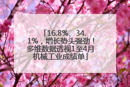 16.8%、34.1%，增长势头强劲！多维数据透视1至4月机械工业成绩单