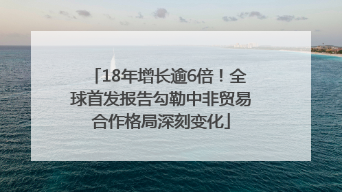 18年增长逾6倍！全球首发报告勾勒中非贸易合作格局深刻变化