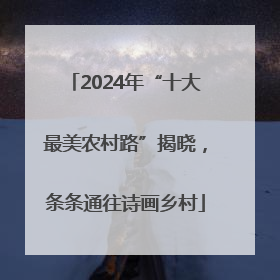 2024年“十大最美农村路”揭晓，条条通往诗画乡村