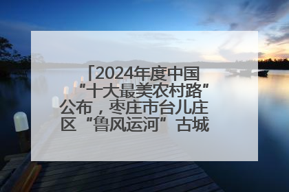 2024年度中国“十大最美农村路”公布，枣庄市台儿庄区“鲁风运河”古城文化廊道上榜！