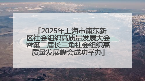 2025年上海市浦东新区社会组织高质量发展大会暨第二届长三角社会组织高质量发展峰会成功举办