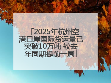 2025年杭州空港口岸国际货运量已突破10万吨 较去年同期提前一周