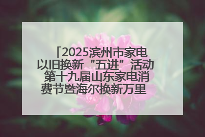 2025滨州市家电以旧换新“五进”活动 第十九届山东家电消费节暨海尔换新万里 行山东站全面启动