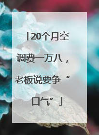 20个月空调费一万八，老板说要争“一口气”