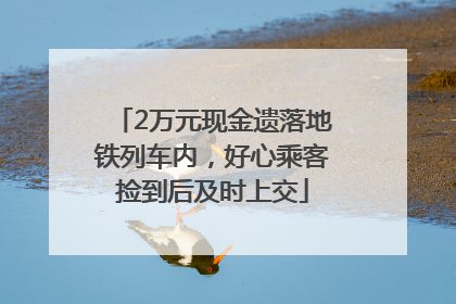 2万元现金遗落地铁列车内，好心乘客捡到后及时上交
