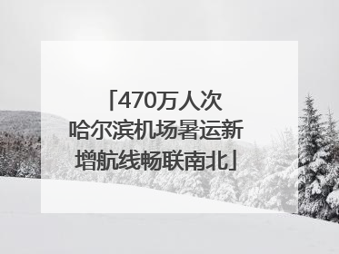 470万人次 哈尔滨机场暑运新增航线畅联南北