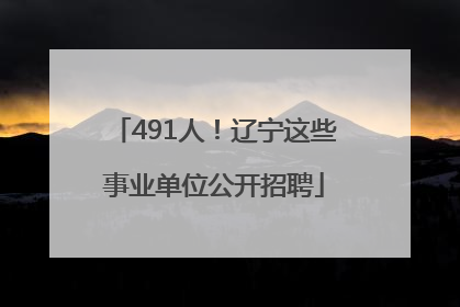 491人！辽宁这些事业单位公开招聘