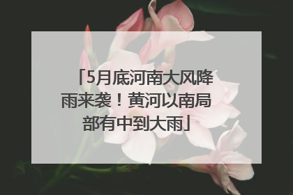 5月底河南大风降雨来袭！黄河以南局部有中到大雨