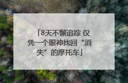 8天不懈追踪 仅凭一个眼神找回“消失”的摩托车