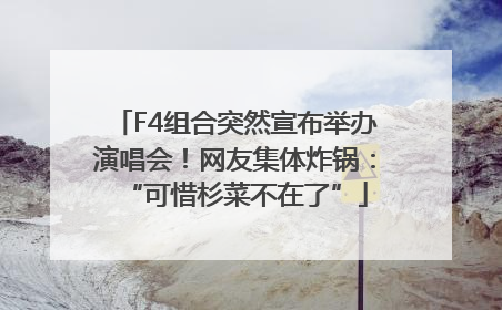 F4组合突然宣布举办演唱会！网友集体炸锅：“可惜杉菜不在了”